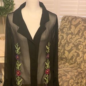 Beautiful black sheer blouse size 3X